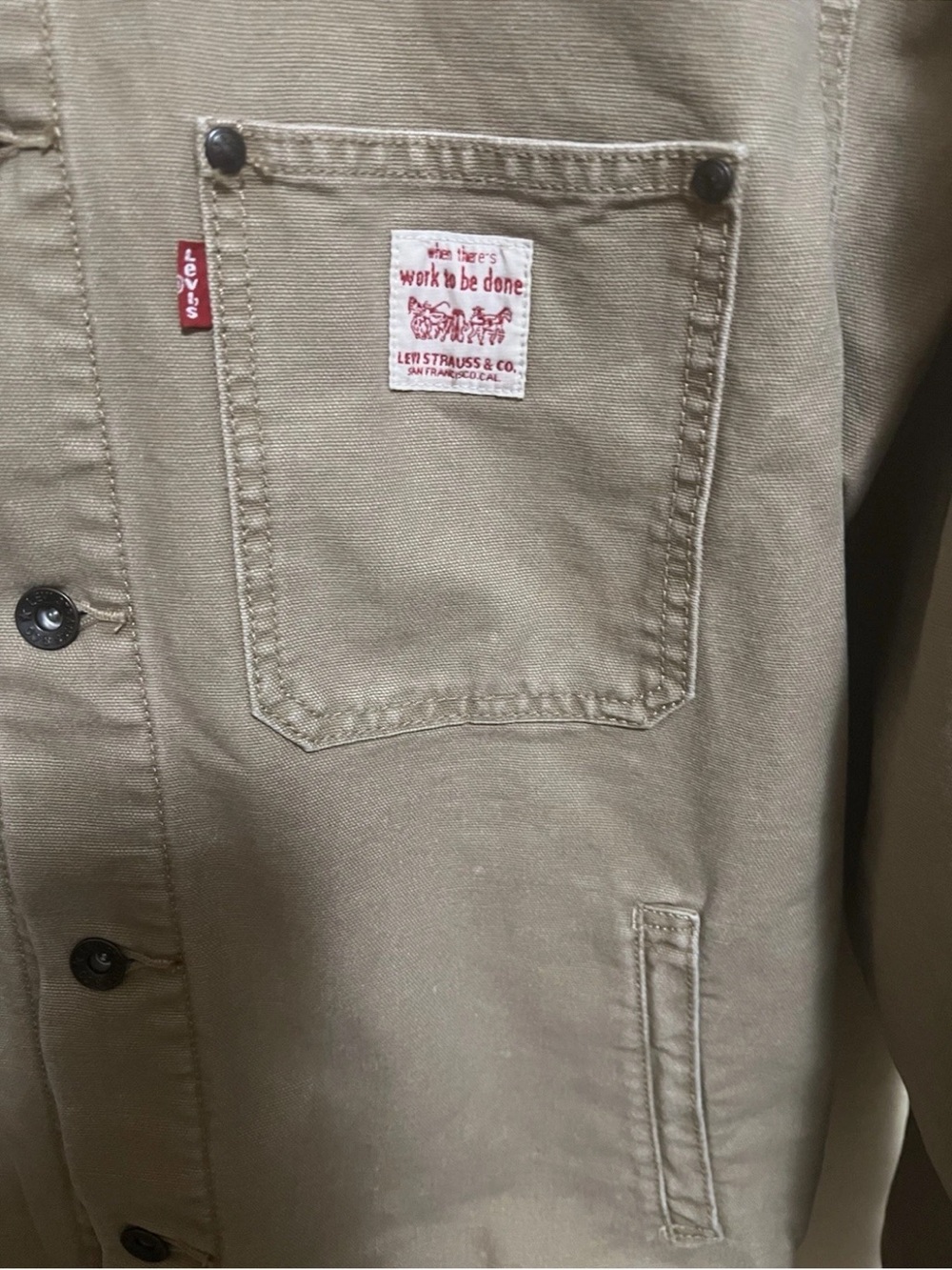 Levi’s A4820-0023 Sunrise Trucker Jacket Mens M Tan Canvas Relaxed NWOT